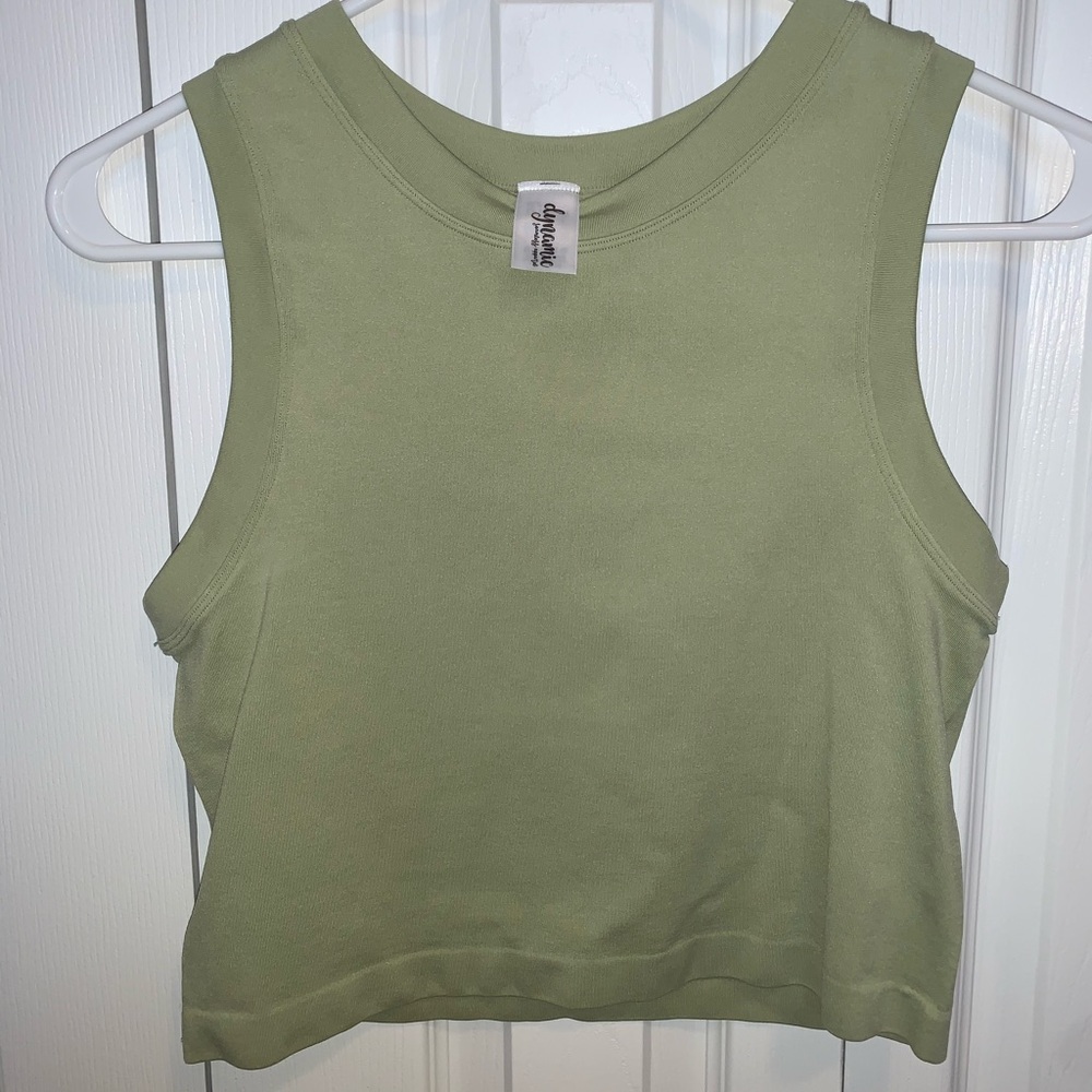 Green Cropped Tank Top
